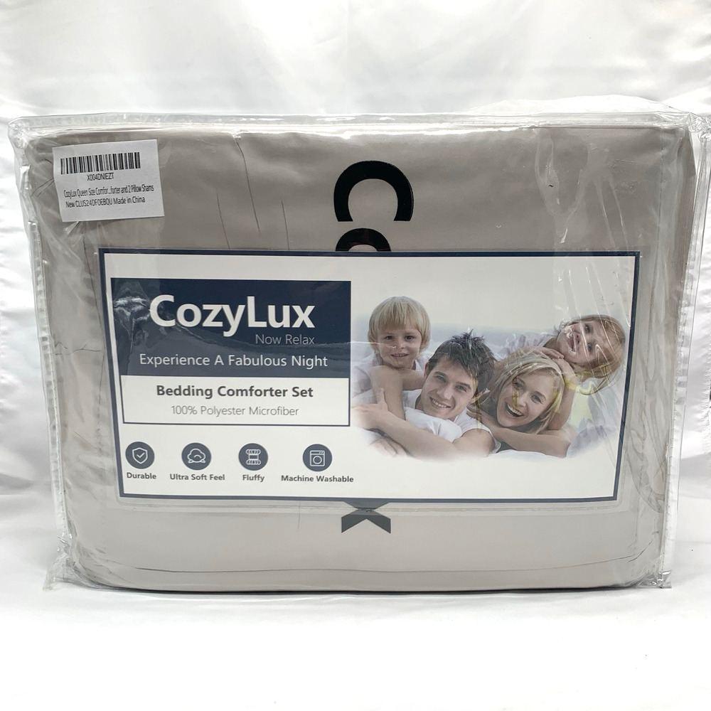 CozyLux Comforter Queen Size Beige Bedding 100% Microfiber NEW